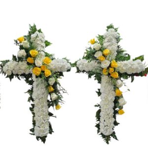 Double Crosses Standing Spray Flower Aggrangement