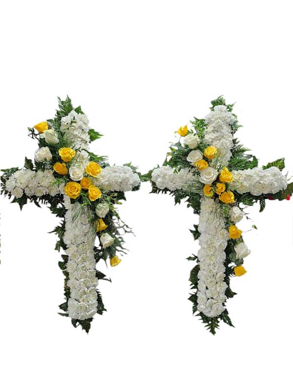 Double Crosses Standing Spray Flower Aggrangement