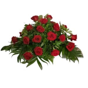Simple Rose Casket Cover Flower Arrangement