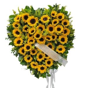 Sunflower Heart Sympathy Flower Arrangement