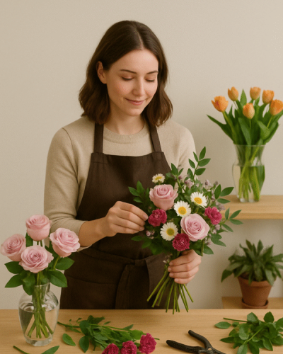 <p>Let us create a unique floral arrangement with your choice of colors and tones.</p>
<p>Bold: Eye catching and vibrant colors designed to stand out and be visually stimulating. Examples include: Red, orange, bright green, bright blue, purple and yellow.</p>
<p>Pastels: These colors are softer and gentler in tone. Examples include: Pinks and baby blue,as well as mint green, peach, periwinkle, and lavender.</p>
<p>Earth Tones: These are colors are typically thought to be "natural."  Examples include: <span style="font-weight: 400;">Rust, marigold, deep navy, burnt sienna brown, terracotta, sage, turmeric=any of the deep browns,reds, yellows and oranges that are considered natural.</span></p>
<p>White/White+ Accent colors: A monochromatic combination of white or white+accent colors. Please note if you'd like either pure white or white+the accent color(s) that you'd prefer.</p>
<p>Bright & Colorful: As the name suggests, a combination of a variety of colors designed to be visually striking and appealing. Please note the colors you'd prefer.</p>
<p>Seasonal: A mix of the most beautiful blooms and colors of the current season (Spring, Summer, Fall or Winter).</p>
<p>&nbsp;</p>
